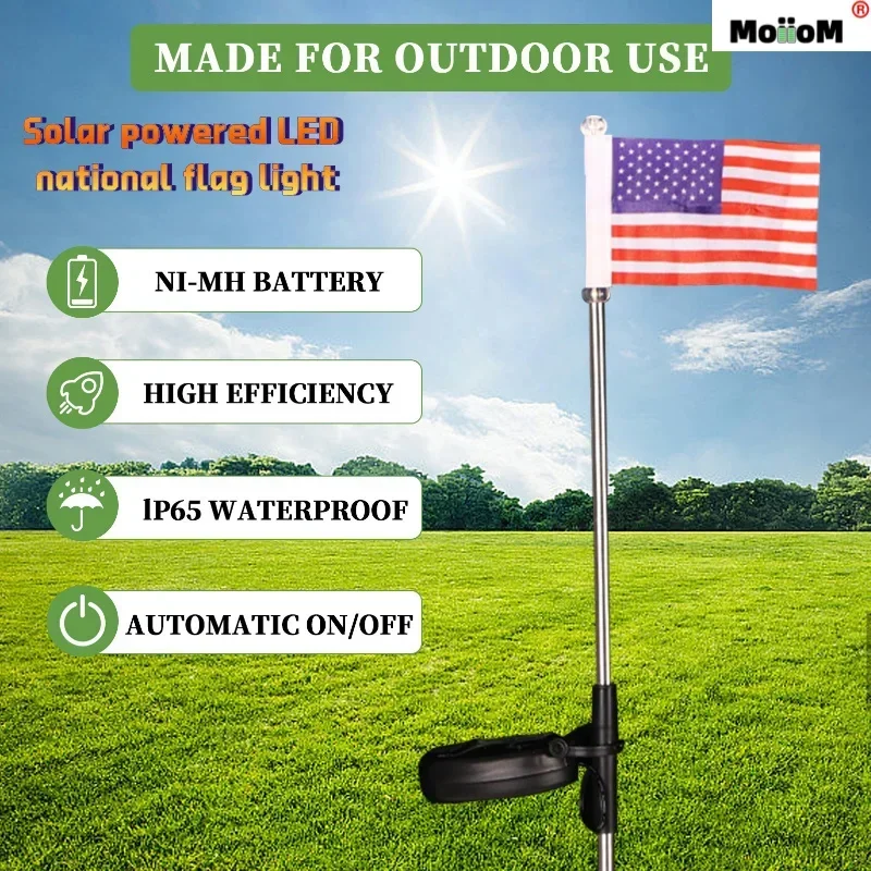 Private model products, solar cells, LED national flag lights, American and British flags, infinite garden scenery battery