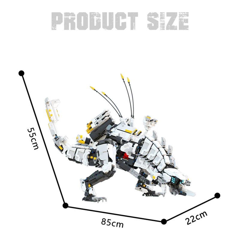 Moc Horizon Zero Dawned Thunder Jaw Mechanical Monster Action Dragon Dinosaur Popular Game Building Block Toys