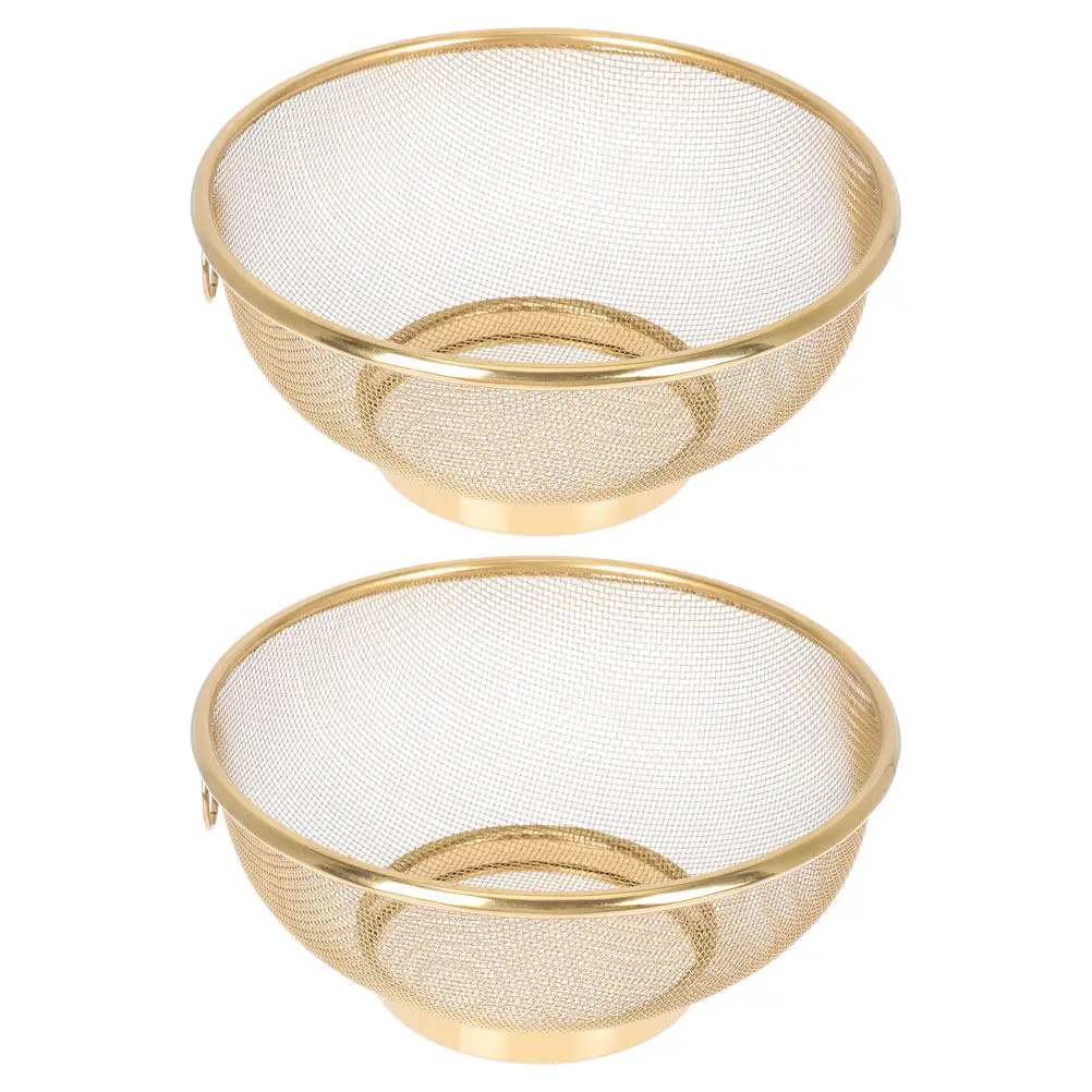 

Набор из 2 шт. сетчатых сит из нержавеющей стали: тонкий фильтр-сетка для кухни, для процеживания масла, соевого молока, чайных листьев, для жарки и слива пищи, дренажный поддон-дуршлаг