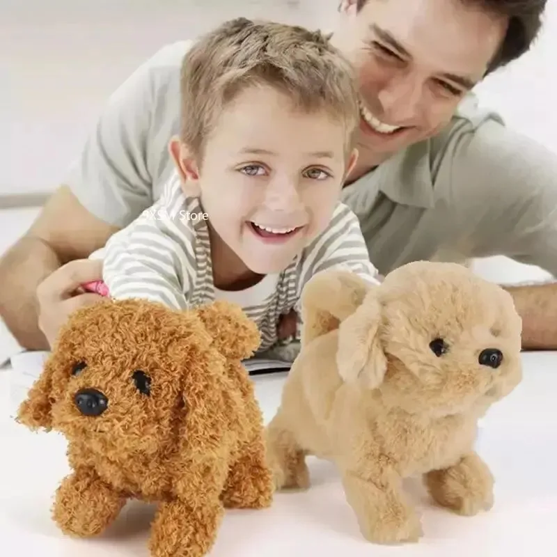 Filhote de cachorro robótico interativo – Caminhada realista, latido, dançando e rolamento, cachorro de brinquedo eletrônico, presente ideal para crianças