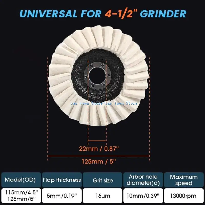أقراص تلميع ألياف الصوف القوية RXJE أدوات تلميع معدنية 125 مم للألمنيوم الصلب