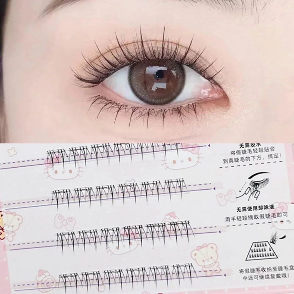 6 Rows Small Flame Lower Eyelashes Natural Segmented Light Makeup False Eyelash Stemless Single Cluster Lashes Wholesale