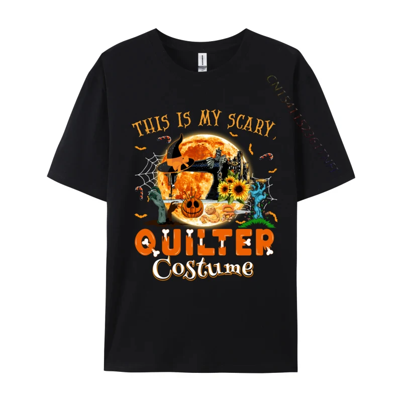 Sewing Quilting This Is My Scary Quilter Costume Halloween Design Cotton Fabric Tops & Tees for Men Design Tshirts Printed On