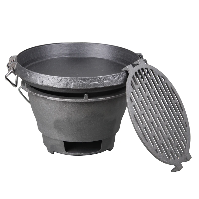 Cast Iron Stove Pig Iron Charcoal Stove round Barbecue Stove Cast Iron Stove Double-Edged Fine-Toothed Comb Oven Charcoal Stove