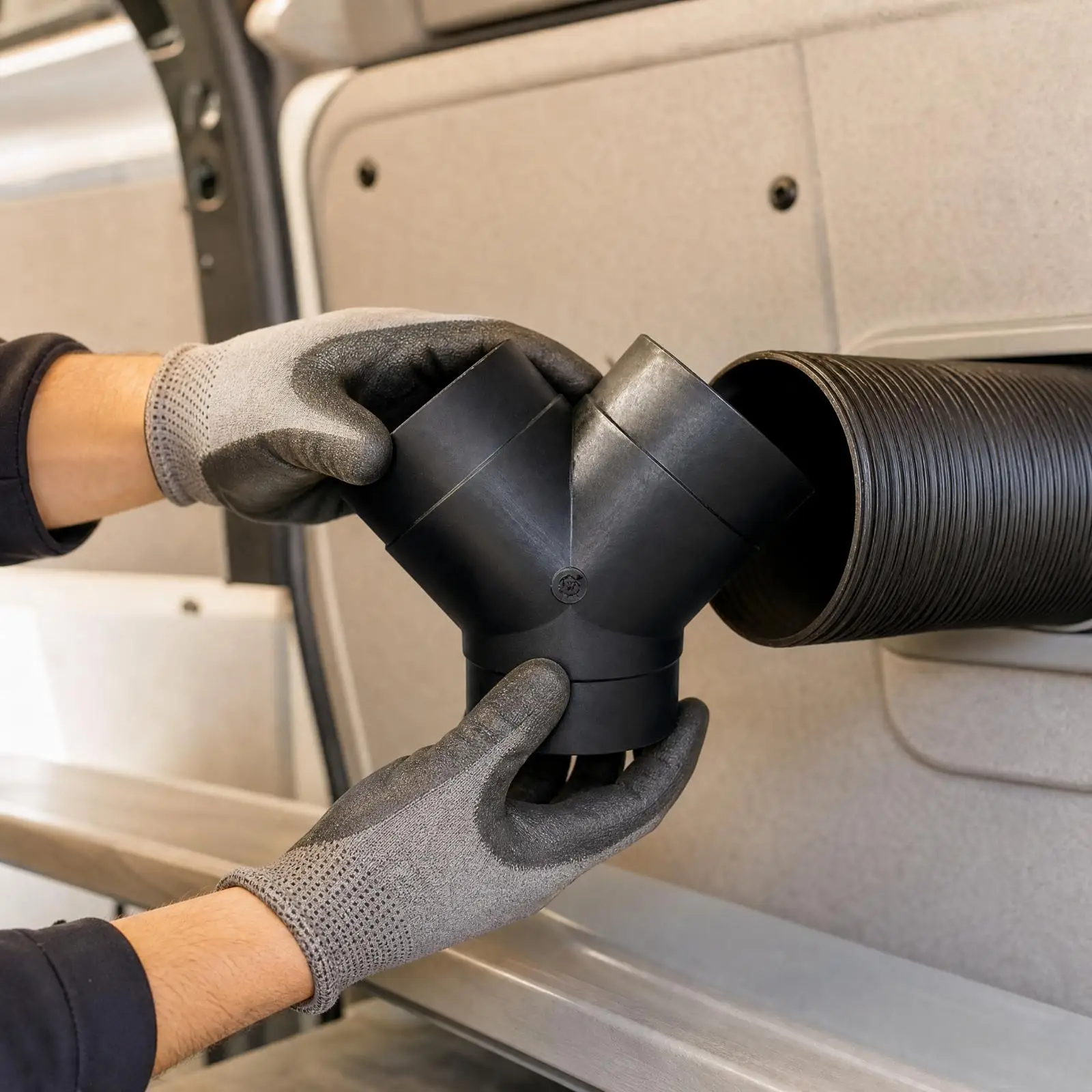 75 Mm Air-Duct Fitting Precision Fit Parking Heater Duct Fitting Car Air Ducting Connector Black 75mm