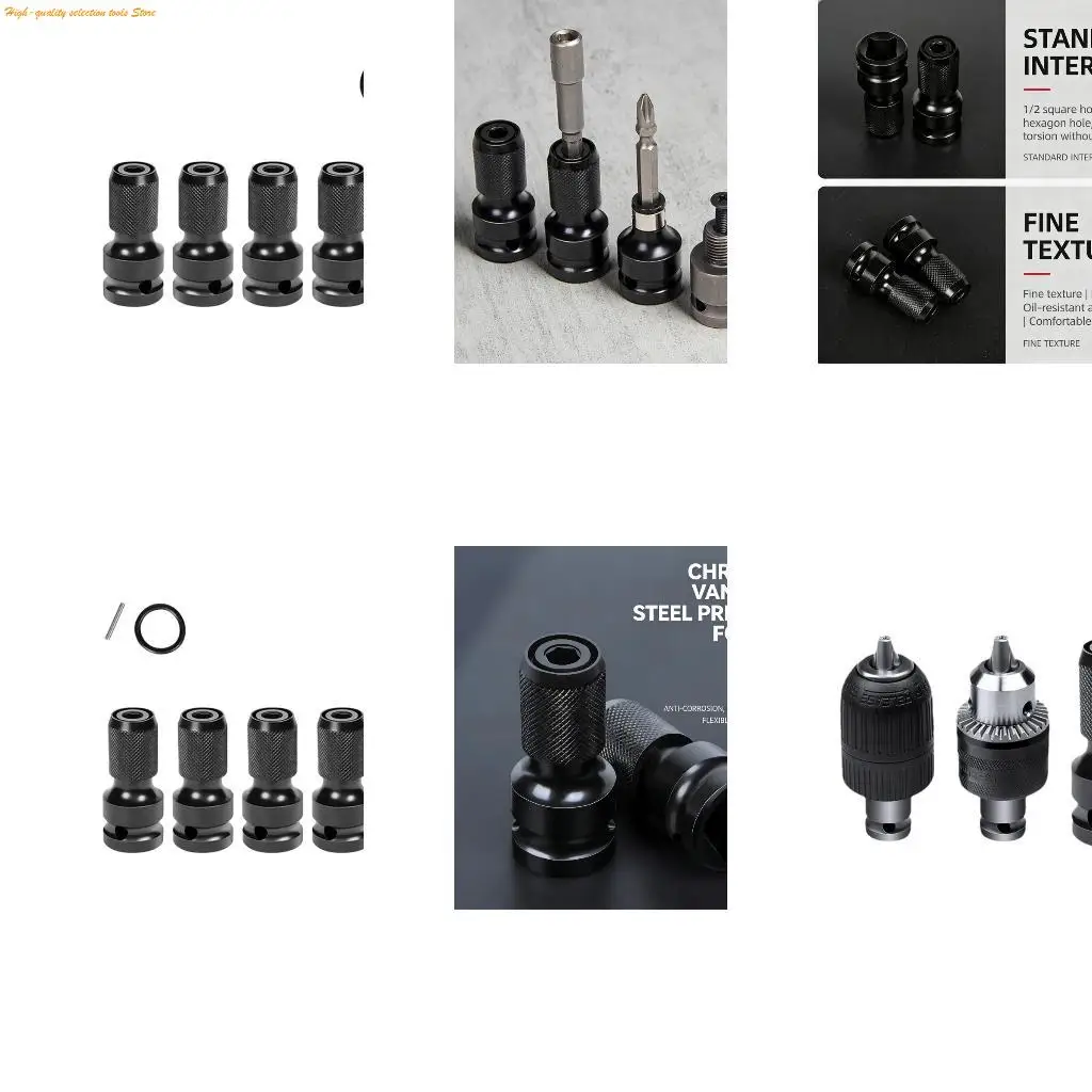 203F 5Pcs Impact Socket Adapter Set, 1/2'' Square to 1/4'' Drive Socket Adapter Set,Square Adapter and Reducers Conversion