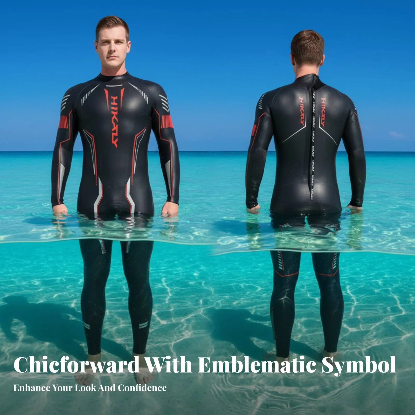 

Multi-Sport Wetsuit, 5/3mm High-Performance Super Stretch, Sleek Skin, Men's Thermal Aquatic Suit