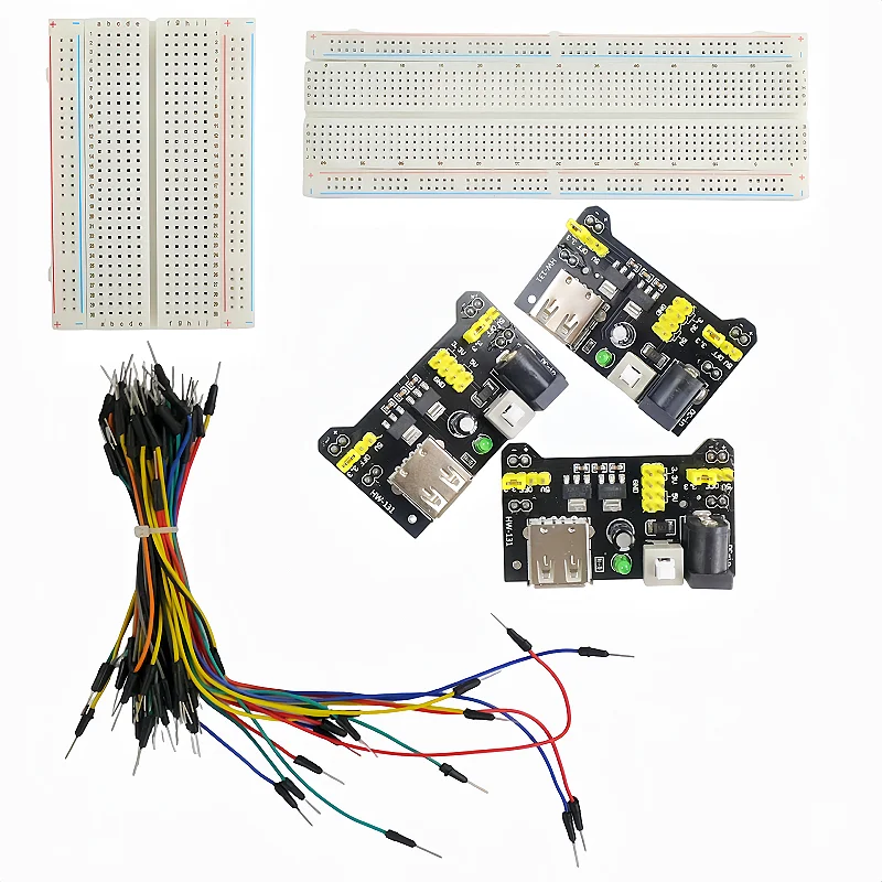 MB-102 Prototype Breadboard 400 830 Points Solderless PCB Bread Board Jumper Wires Cable Board DIY Dupont Wire for Arduino Kit