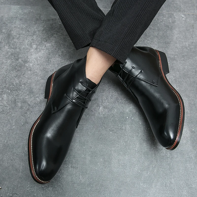 Men Fashion Chelsea Boots Casual Business High Quality Ankle Boots Gentleman Exemplary English Style Size 38-48 Men Boots