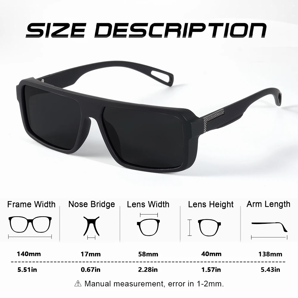 Okulary przeciwsłoneczne CRIXALIS Classics Square Polarized dla kobiet i mężczyzn, modne gogle w stylu vintage, sportowe okulary do jazdy samochodem, wędkowania, z ochroną UV. — zdjęcie 6