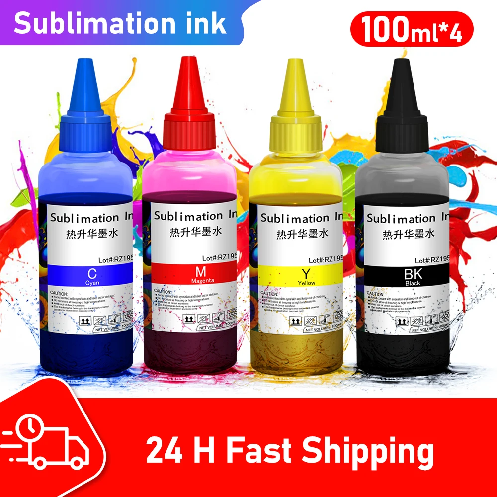 Universal Sublimation Ink para Epson Desktop Printer, Tinta De Transferência De Calor para T-shirt Canecas De Algodão, Kits De Tinta De Sublimação Compatível