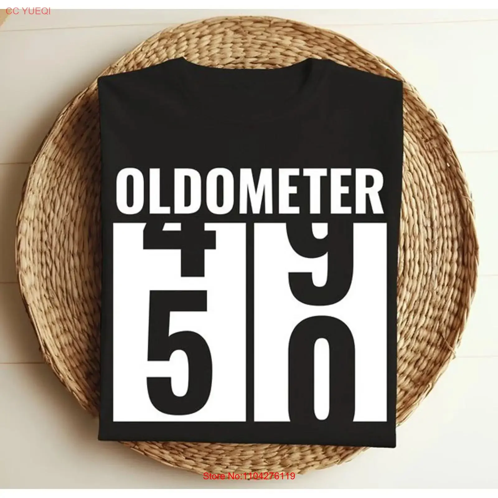 50th 50 Birthday Funny Oldometer 49 T Shirt Perfect vintage Washed Stretched Soft Casual Slightly Top For Everyday Wear Unisex