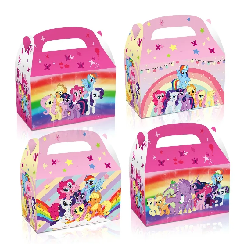 

12pcs My Magical Little Ponys Bag Party Decor Pony Popcorn Box Kraft Gift Box Baby Shower Kids Gifts Packaging Party Supplies