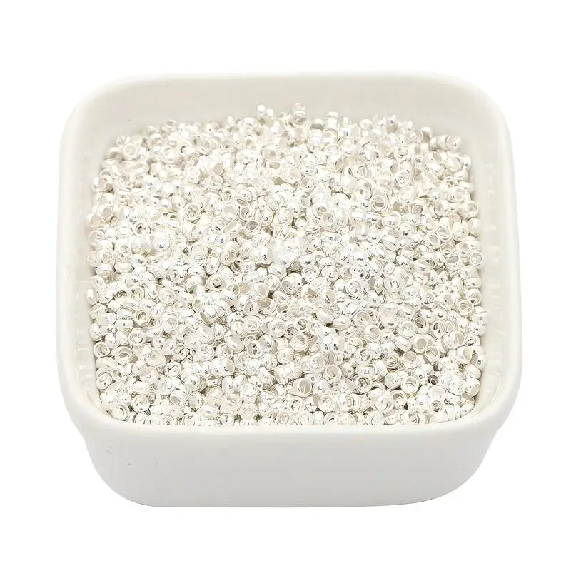 Setting Beads Sale 1000Pcs Gold Silver Plated Round Spacer Loose Charms beads 1.5 mm for Jewelry making Hole 1 mm YKL0378