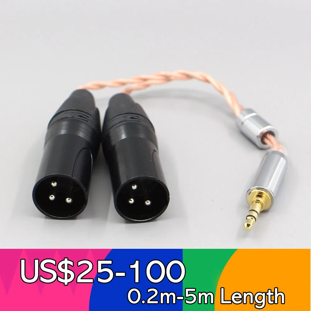 

Graphene 7N OCC Shielding Coaxial Mixed Earphone Cable For 3.5m 2.5mm 4.4mm 6.5mm To Dual XLR 3 pole Male Cable LN007762