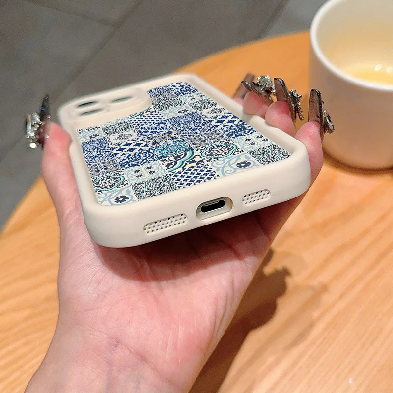 Ancient Totem Chessboard TPU anti-drop protective case for iPhone16 15 14 13 12Promax