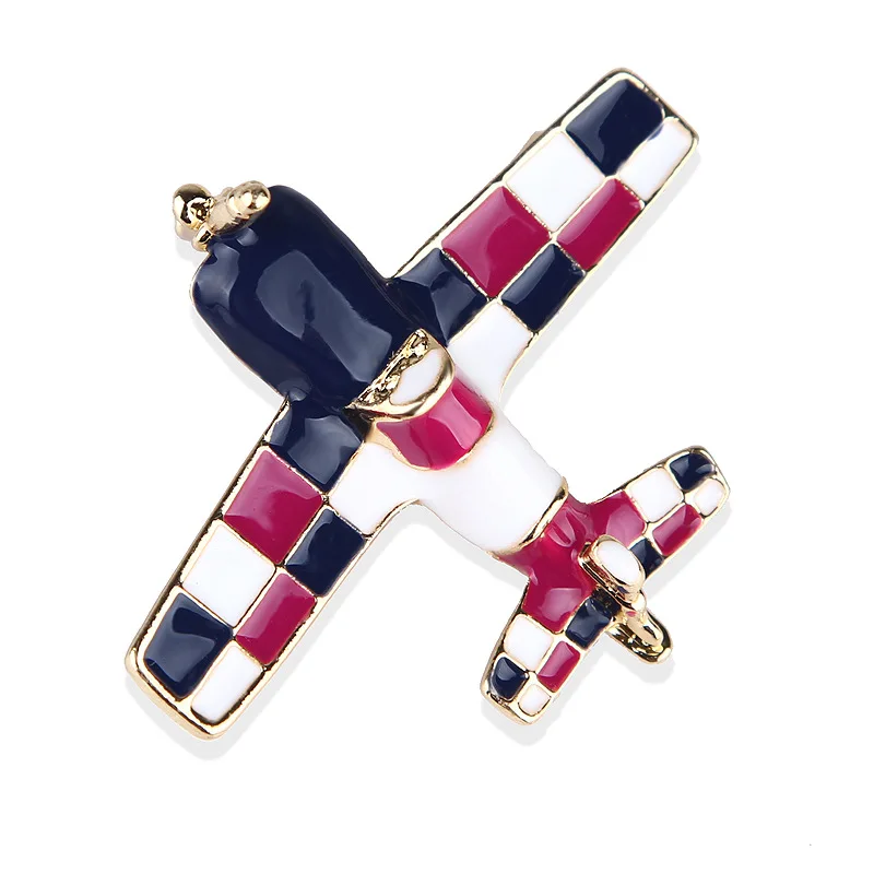 Classic Colorful Enamel Airplane Brooches For Women Men Aircraft Party Casual Daily Clothing Suit Bag Accesories Pin Gift