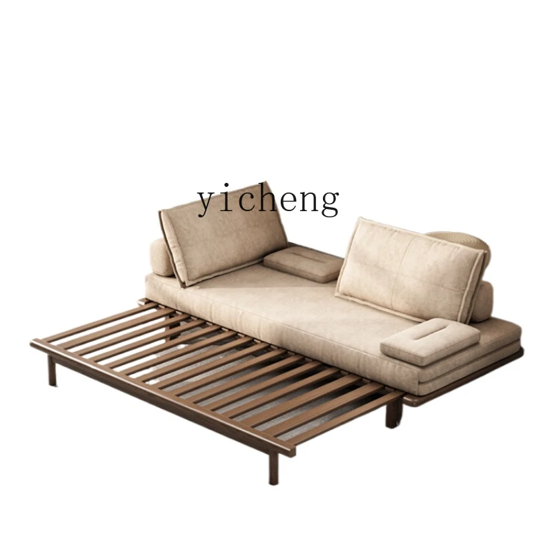 Xl Nordic Sofa Bed Living Room Folding Dual-Use Sofa Can Sit and Lie 1.8M Double Solid Wood Sofa