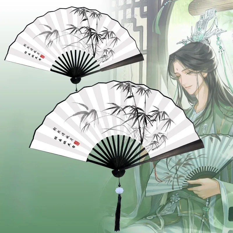 Аниме Система самоспасения шрамов, злодеев, косплей, китайский стиль, тушь, живопись, ручной веер, Shen Qingqiu, реквизит для ролевых игр, унисекс