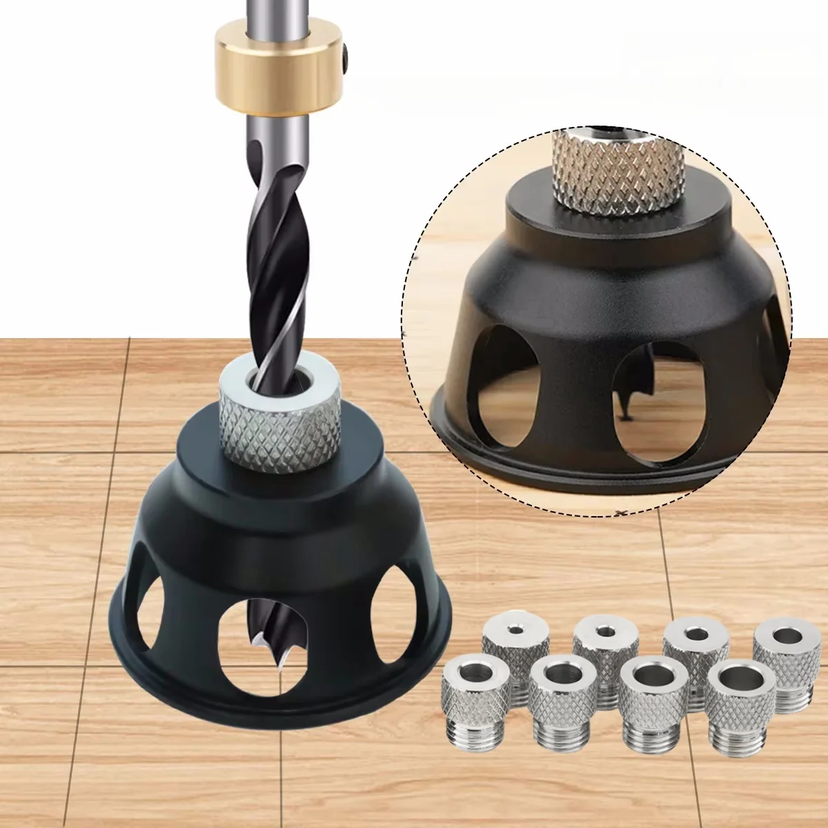 Aluminum Alloy Vertical Drill Guide Jig Kit 3-10mm, Precision Doweling Hole Positioning Tool for Woodworking Projects