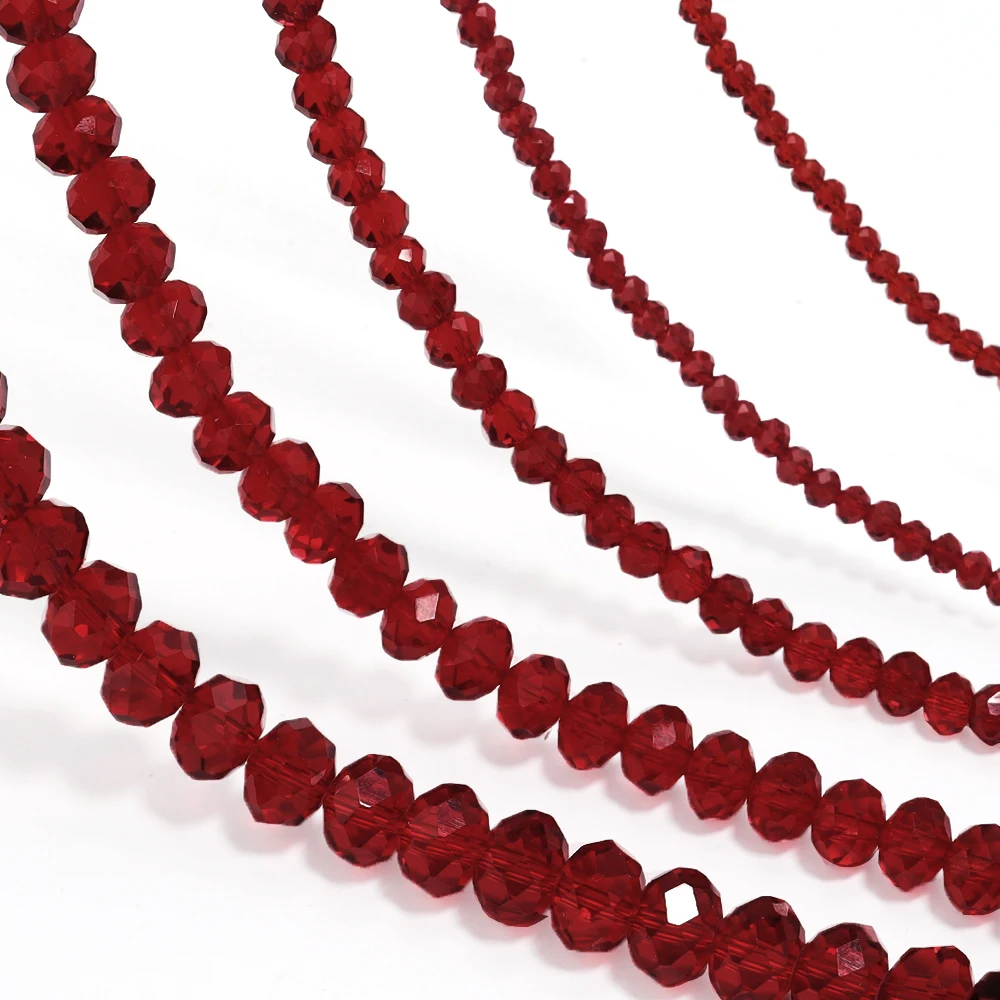 1 Strand/Lot 3 4 6 8 10mm Austria Faceted Crystal Beads Loose Spacer Round Glass Beads Bracelet DIY for Jewelry Making Supplies