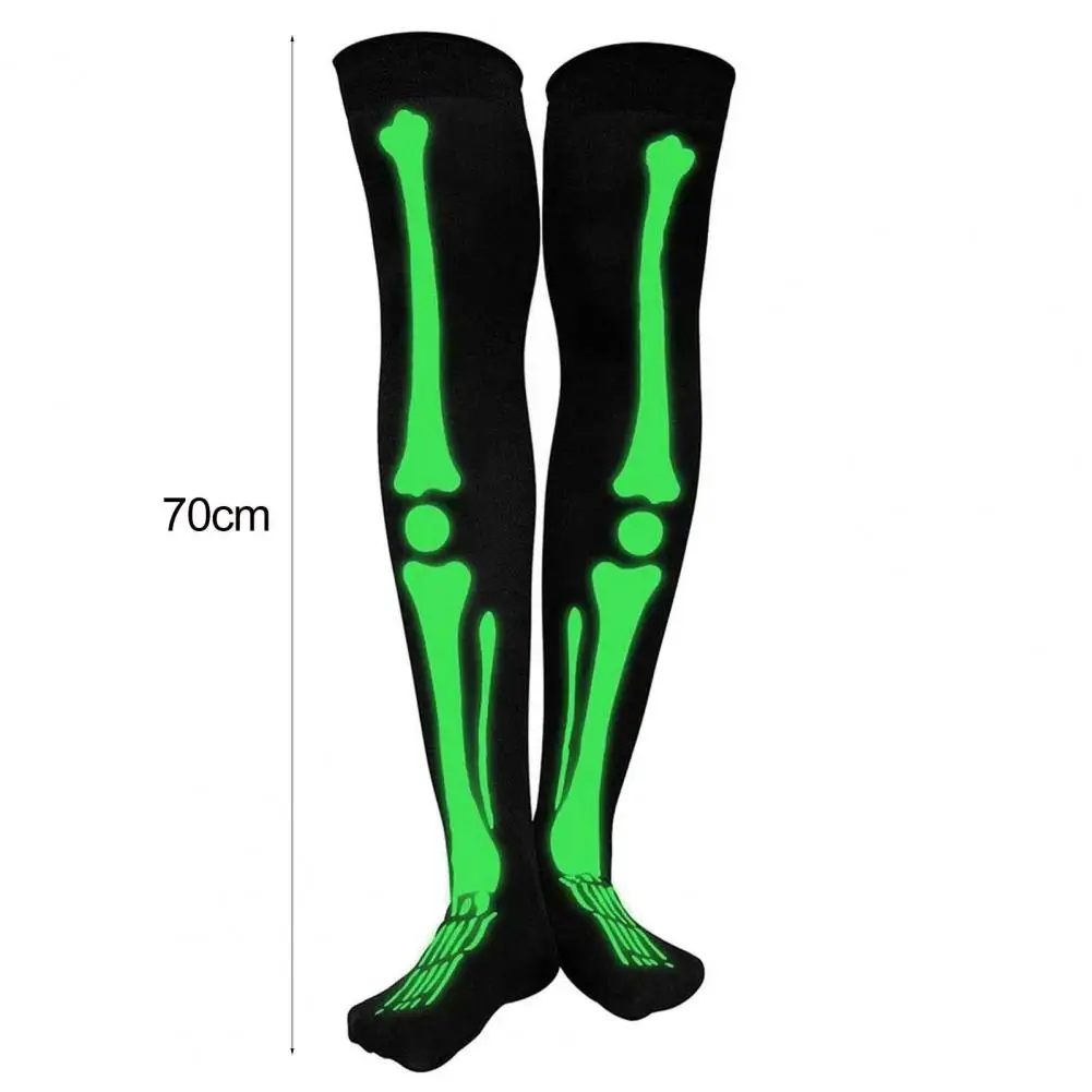 Unisex Halloween Ghost Gloves Skull Stockings 1 para Cosplay Halloween Skeleton Gloves Luminous Full Finger Long Gloves Socks