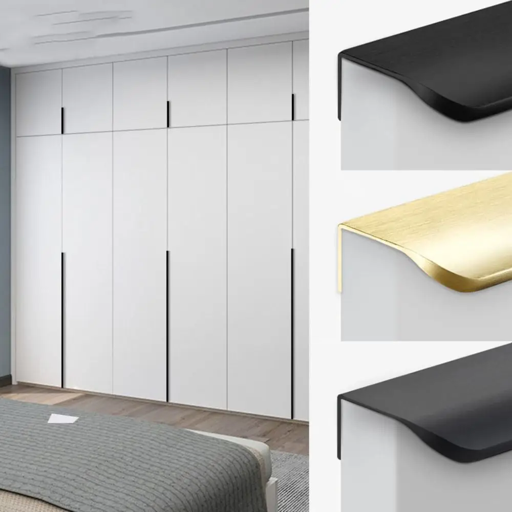 مقبض الباب غير المرئي الحديثة الحد الأدنى خزانة دولاب مقابض أدراج خزانة المطبخ تسحب مقبض مخفي الأثاث الأجهزة