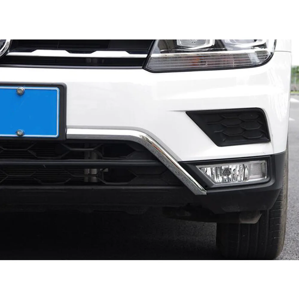 For Volkswagen VW Tiguan L MK2 2016 2017 2018 2019 2020 ABS Chrome Trim Front Upper Grid Grill Grille License Plate Frame Bumper - view 3