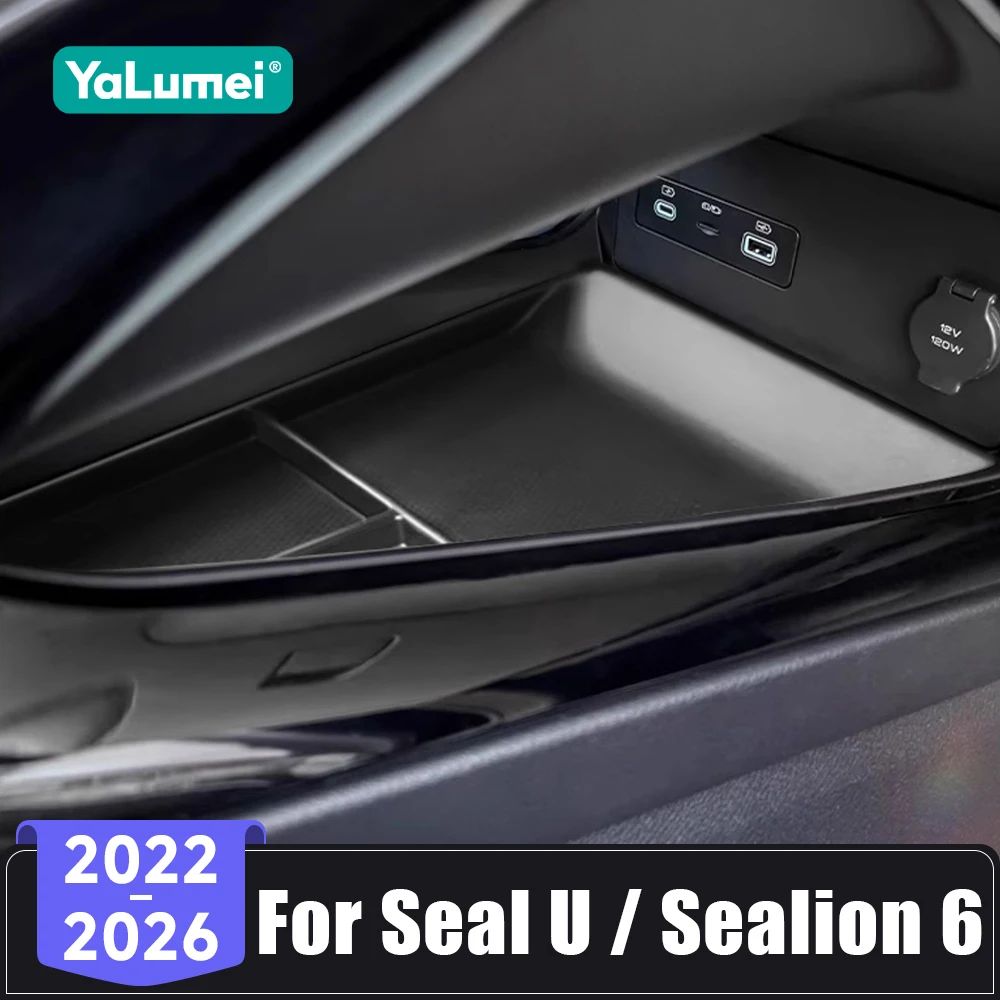 For BYD Seal U Sealion 6 Song Plus DM-i EV 2022 2023 2024 2025 2026 TPE Car Center Console Lower Storage Box Anti-slip Tray