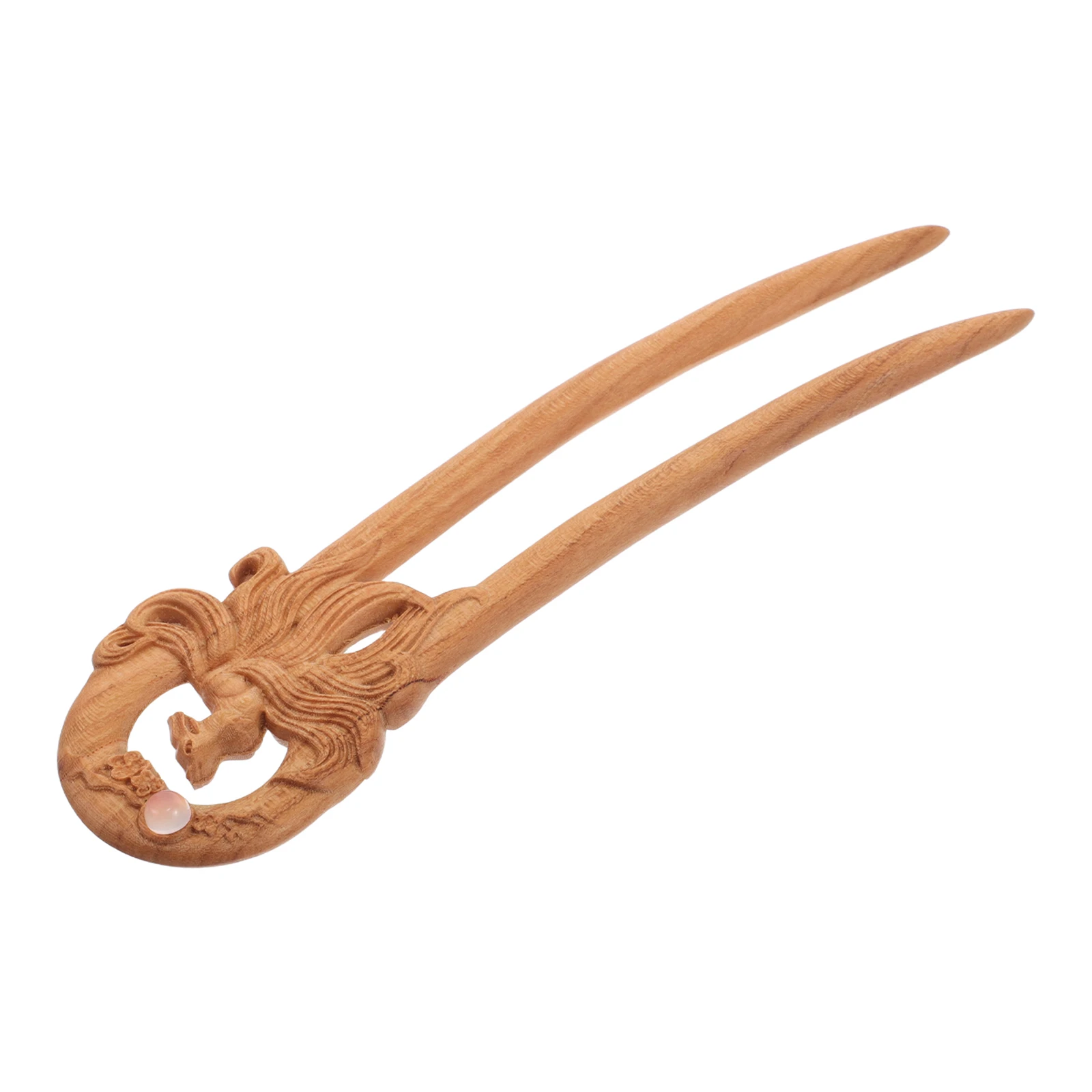 

Nine Tailed Fox Double Hairpin Wooden Sticks for Women Girls Long Hair Bun Decorative Retro Prom Accessories Hair Care Styling
