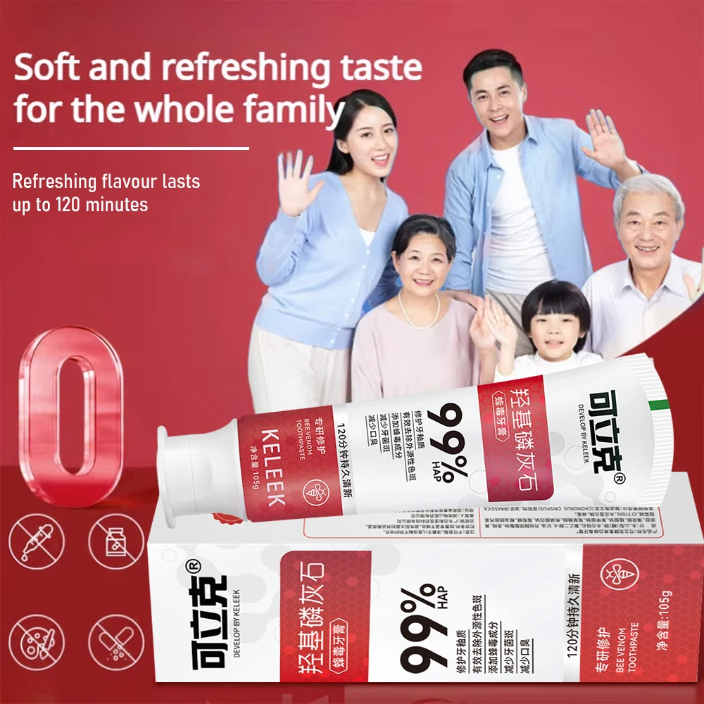 Keleek Hydroxyapatite Bee Venom Toothpaste Protects Tooth Enamel Gums Freshens Breath Gentle Foaming Formula for Clean Teeth