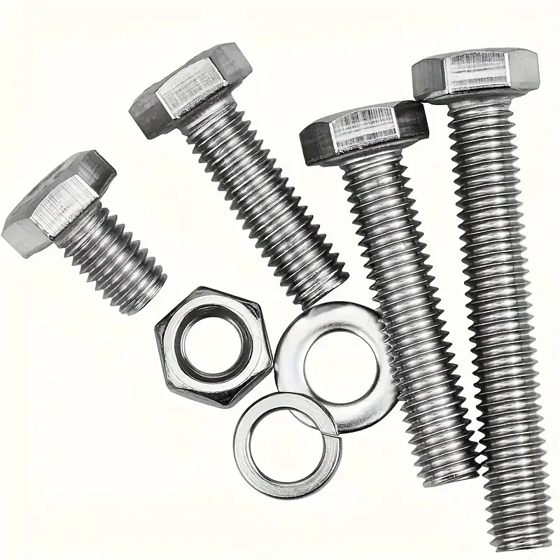 A set of 160 pieces of M6 stainless steel screws and nuts, equipped with flat base plates - high-pressure resistant hexagonal sc