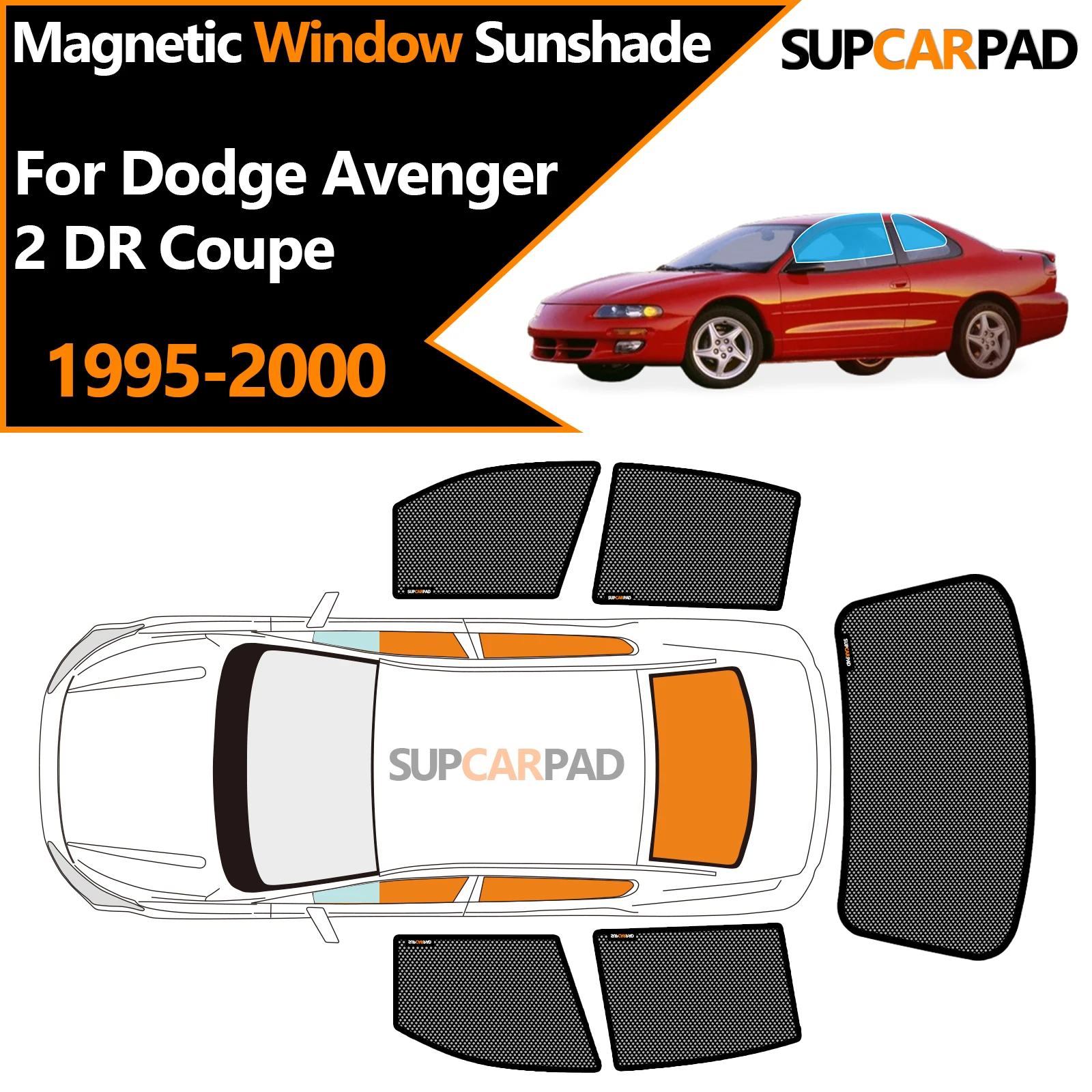 

Солнцезащитный козырек на окно автомобиля на заказ для Dodge Avenger 2 DR Coupe 1995-2000, магнитная штора, сетчатая штора на переднюю лобовое стекло