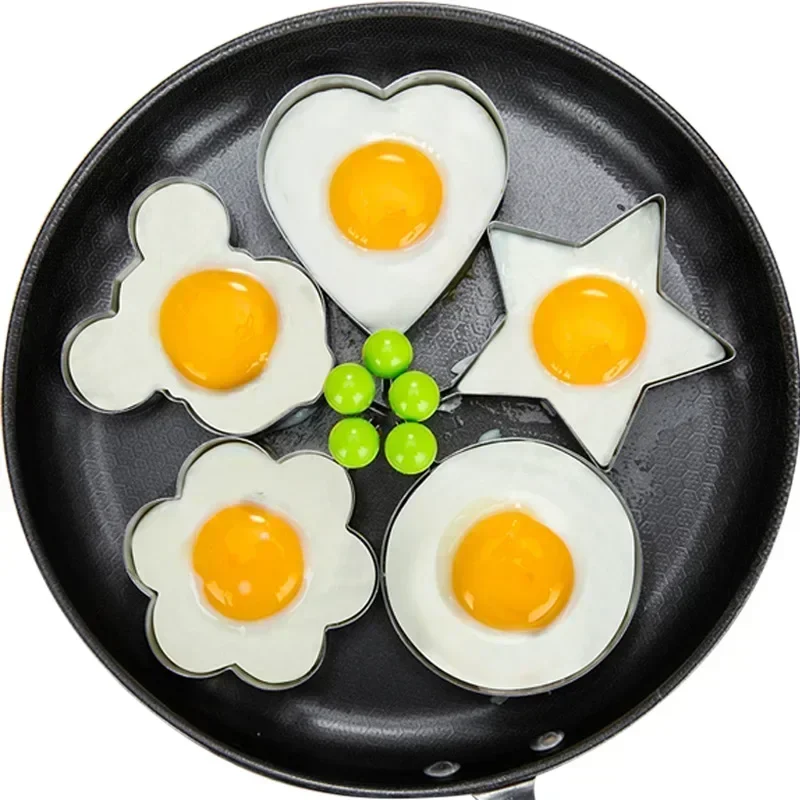 Stainless Steel Omelette Mold Maker Love Star Bear Flower Fried Egg Mold Pancake Shaper Cooking Baking Tools Kitchen Accessories