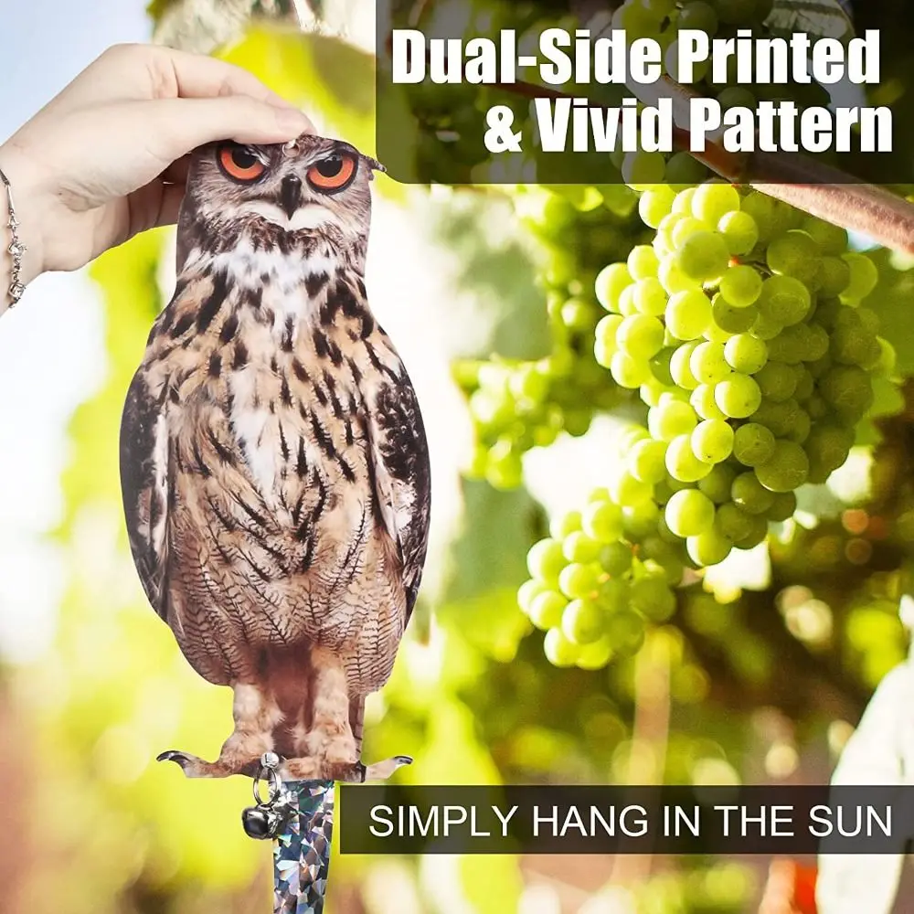 Acrylic Reflects Light Hanging Decoration Pest Control Bird Repelling Artifact Bird Scarer Fake Owl Bird Repellent
