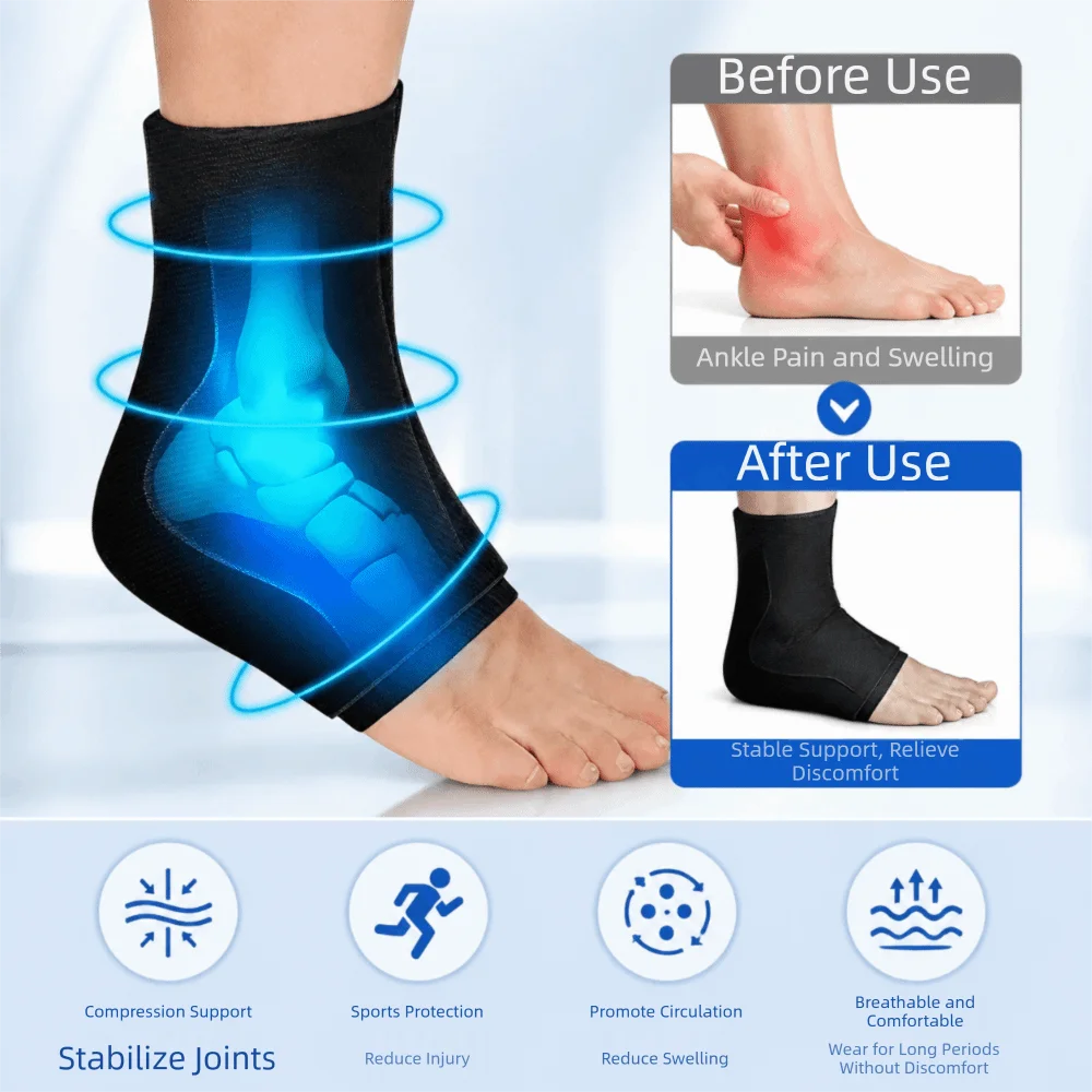 Flexible Hot Cold Ankle Foot Ice Pack Wrap Swelling Relief Achilles Support Ankle Support Brace Adjustable Strap Hot Cold Pack