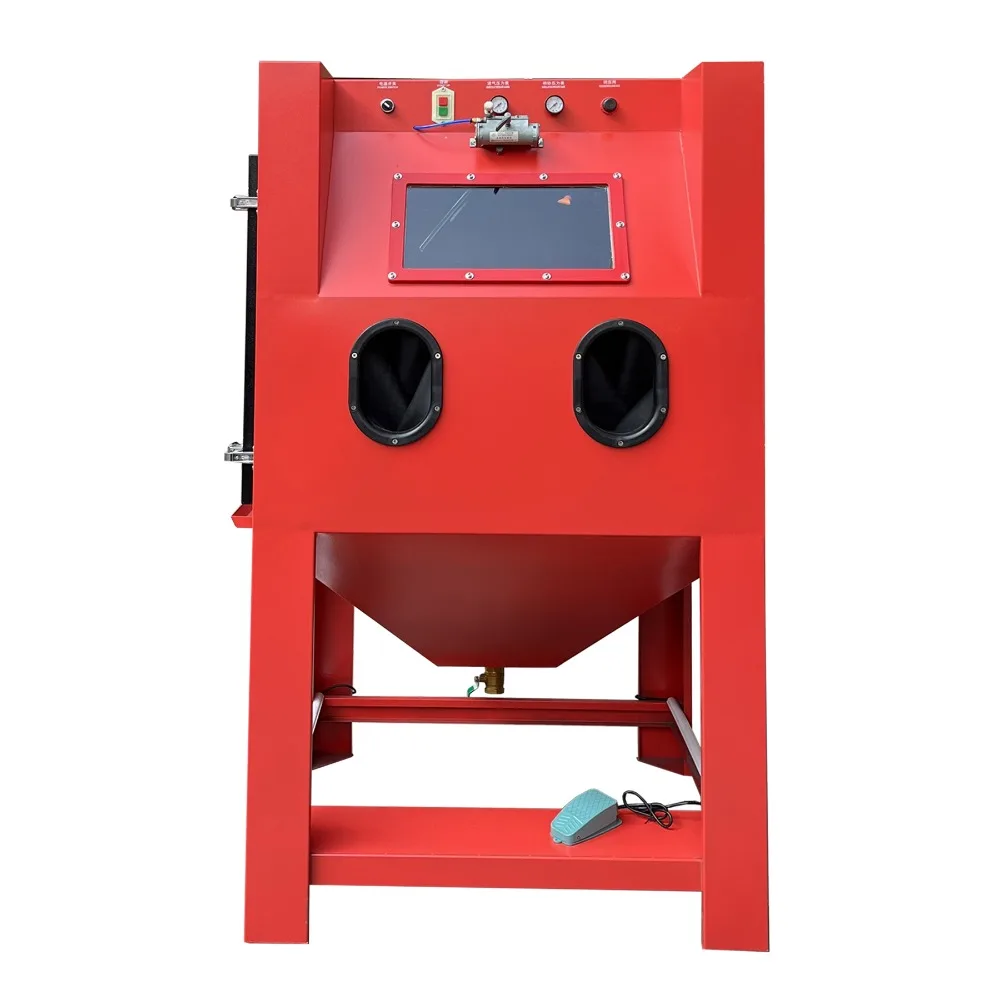 Máquina de jateamento de areia de água sem poeira, ecológica, tipo caixa de aço inoxidável de alta pressão