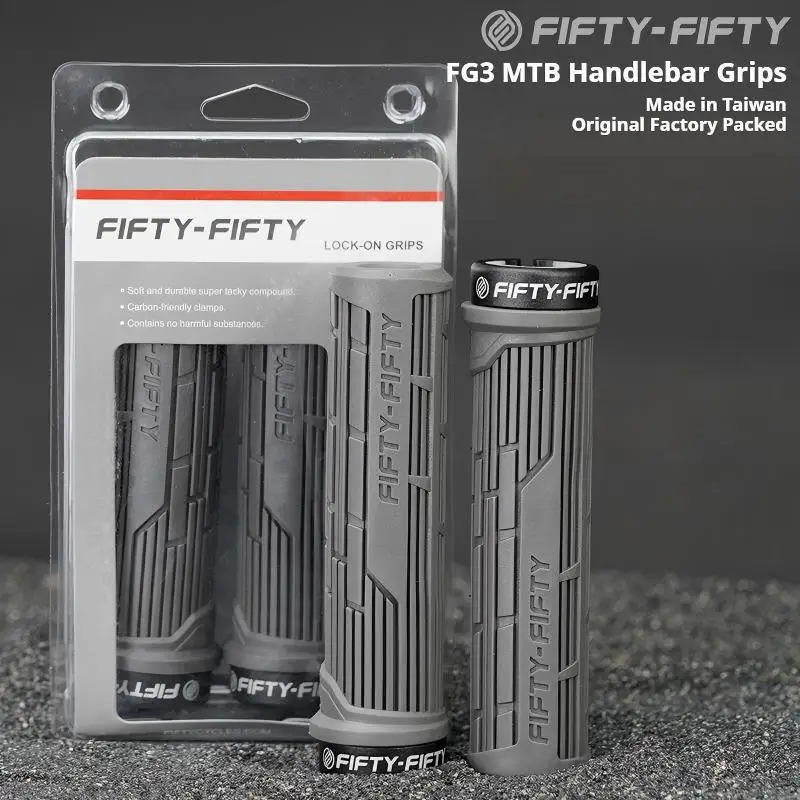 FIFTY-FIFTY Bicycle Handlebar Grips, Single Lock-on, Compound Rubber, Non-Slip & Wear Resistant, 22.2mm For MTB, AM & DH Cycling
