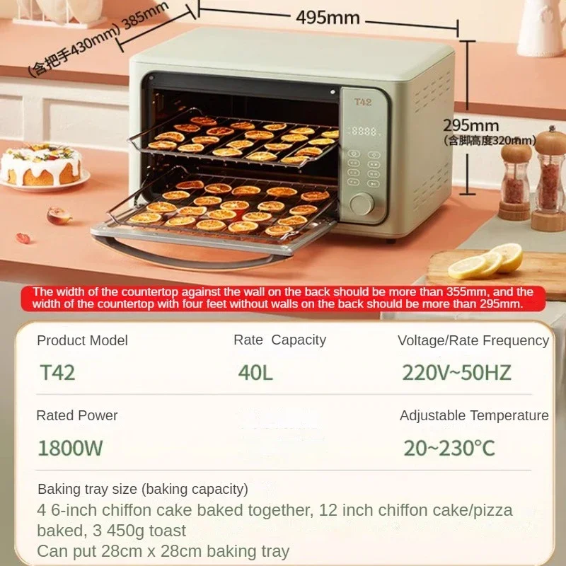 Horno eléctrico para hornear en casa, Mini Horno multifuncional para Pizza, L de capacidad de 40 electrodomésticos de cocina, nuevo