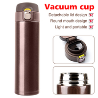 500ML Stainless Steel Bouncing Cover Vacuum Flask Thermos Cup Coffee Tea Milk Thermo Bottle Coffee Mug Water Bottle