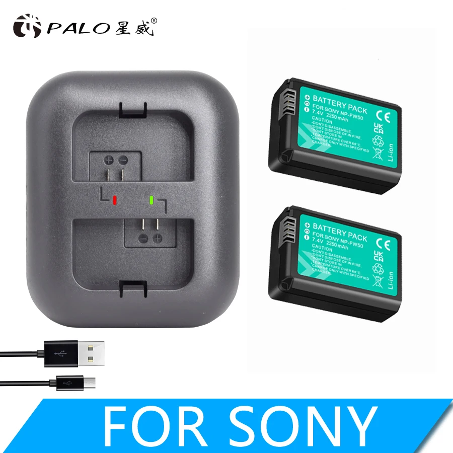 

NP-FW50 NP FW50 fw50 2000mAh Camera Battery + LED USB Charger For Sony Alpha a6500 a6300 a6000 a5000 a3000 a7R NEX-3