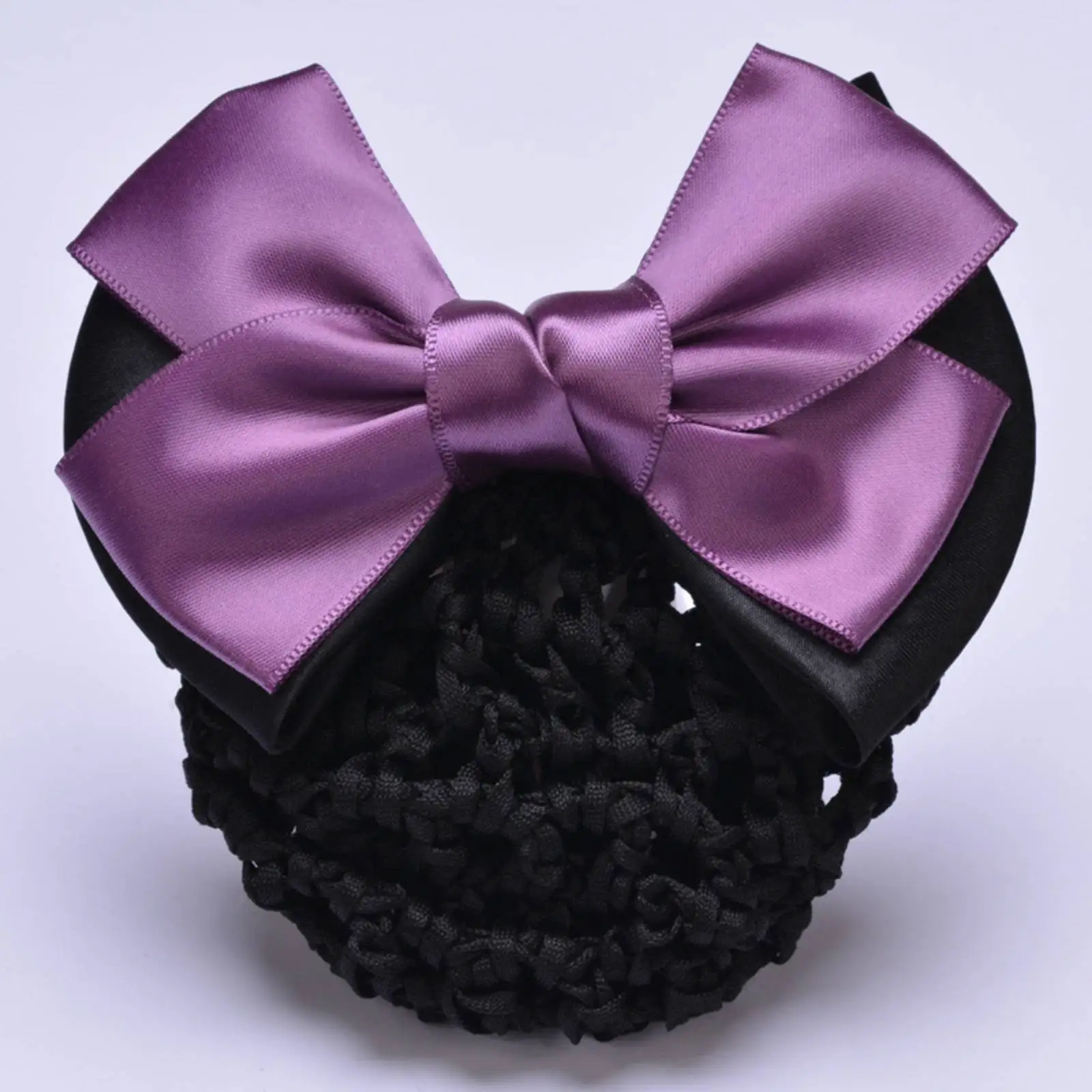 Women Professional Hotel Bank Nurse Bow Barrette Hairnet Hair Clips Accessories