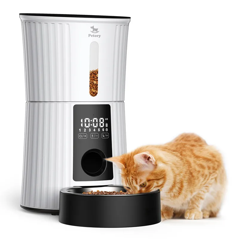 

2024 Best Hot Selling Luxury Wholesale Microchip Pet Slow Feeder Smart 6 Meal LCD Timed 4L Automatic Cats Pet Food Feeder