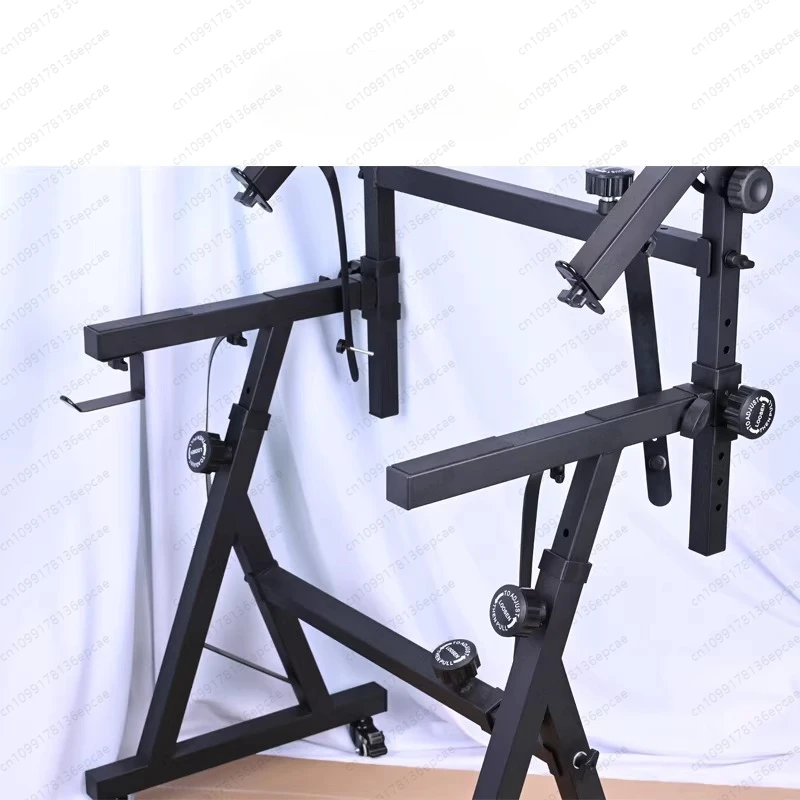 Double-layer bold metal Z-shaped keyboard piano bracket with 2-inch pulley electronic piano stand, adjustable lifting guzheng view 3