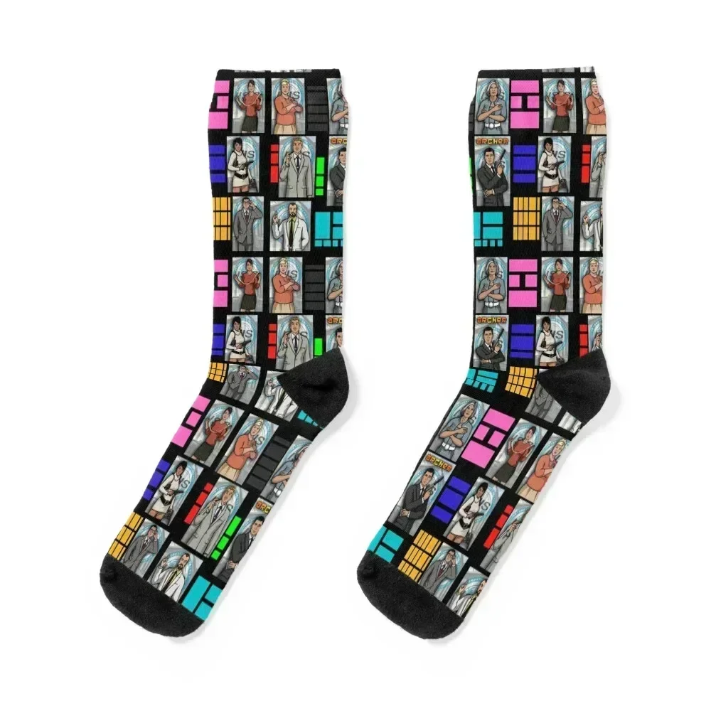 Archer Collage - All Character - American Sitcom Socks luxury moving stockings football Men's Socks Luxury Women's