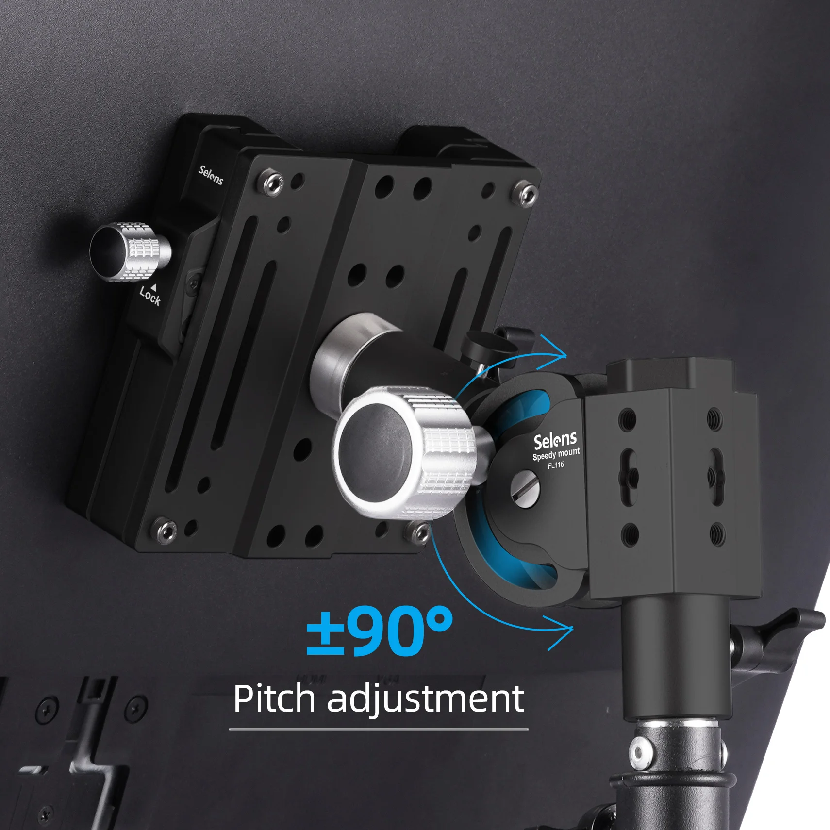 Selens TV LED Monitor Mount for Stand Base Adjustable 360°Rotation Universal Holder  Detachable Bracket for Photography Studio