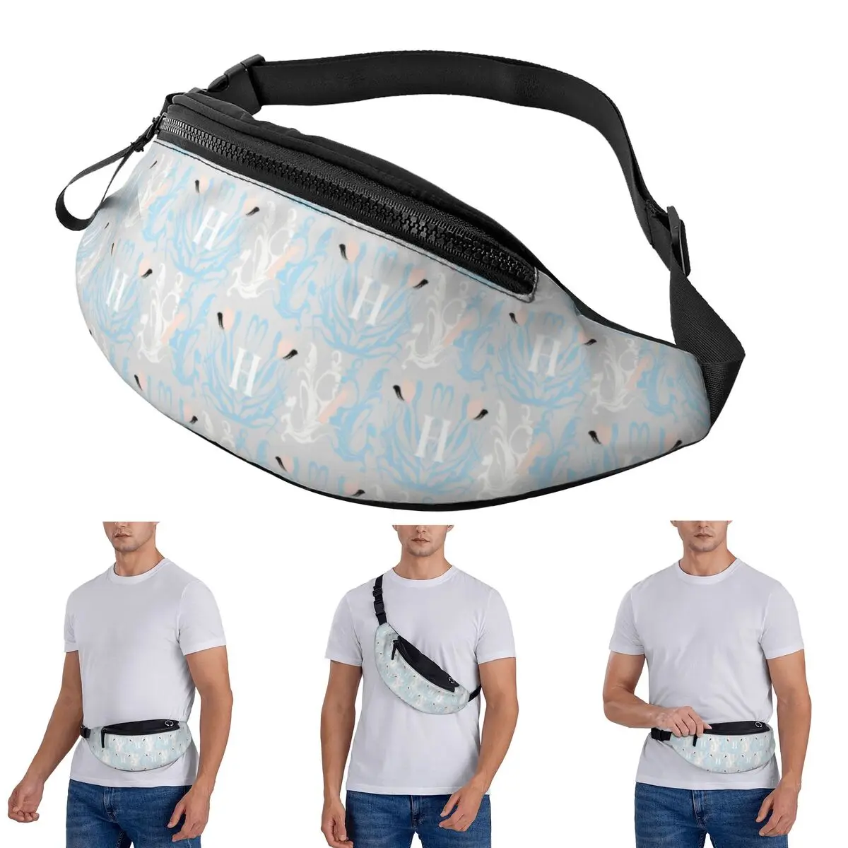 

Crossbody Waist Bag Vintage Pattern Men Women Fanny Pack Traveling Running Money Phone Pouch
