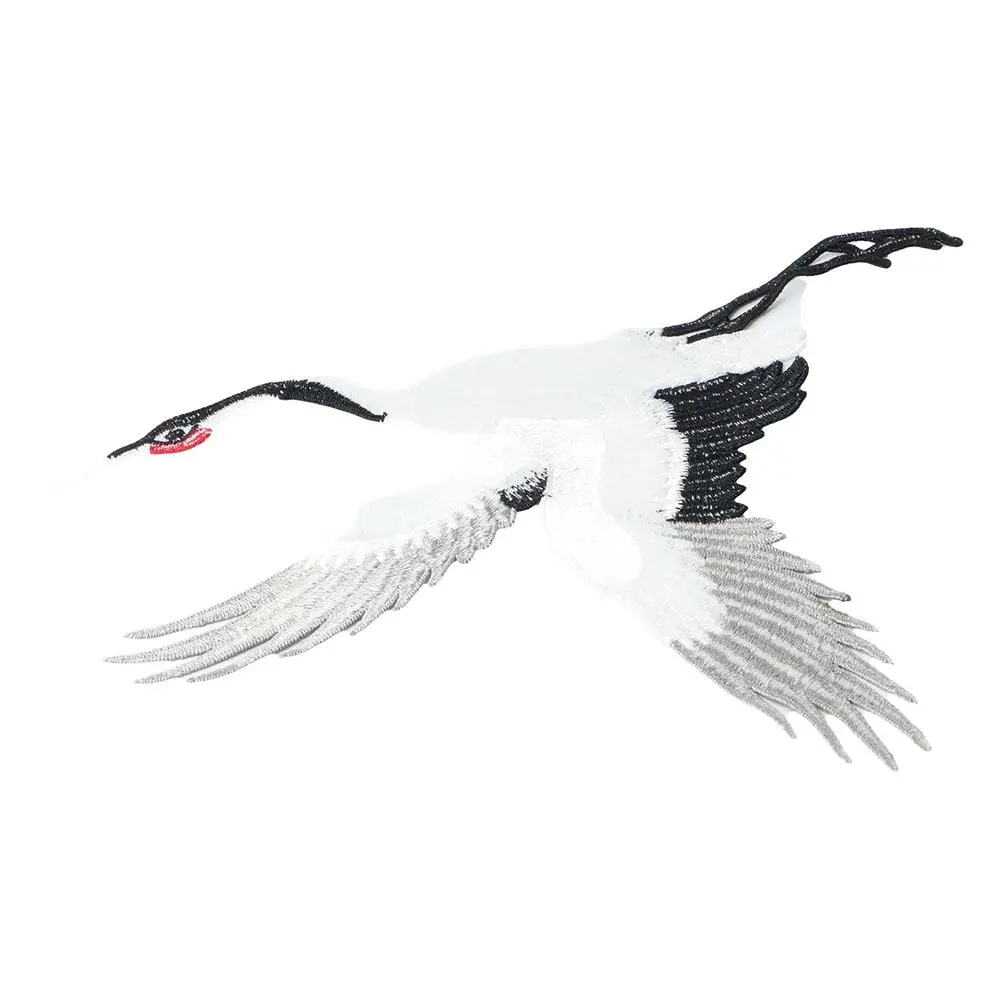 Chinese Style Red-crowned Crane Birds For Clothing Clothes Decor Embroidery Embroidered Applique Sew On Patches
