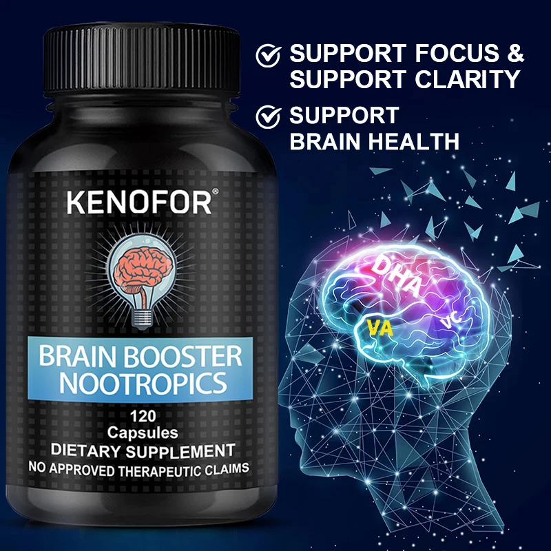 Brain Function Supplements – Helps with Focus, Memory, Concentration, Mental Clarity, Energy, Stress and Anxiety Relief