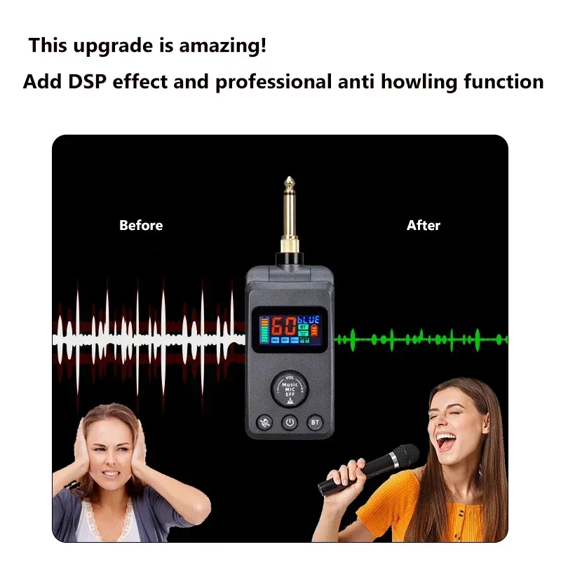 Wireless Microphone Bluetooth DSP Anti-whistling Reverb M50 Anti-whistling Reverb for Singing Home Entertainment KTV Karaoke